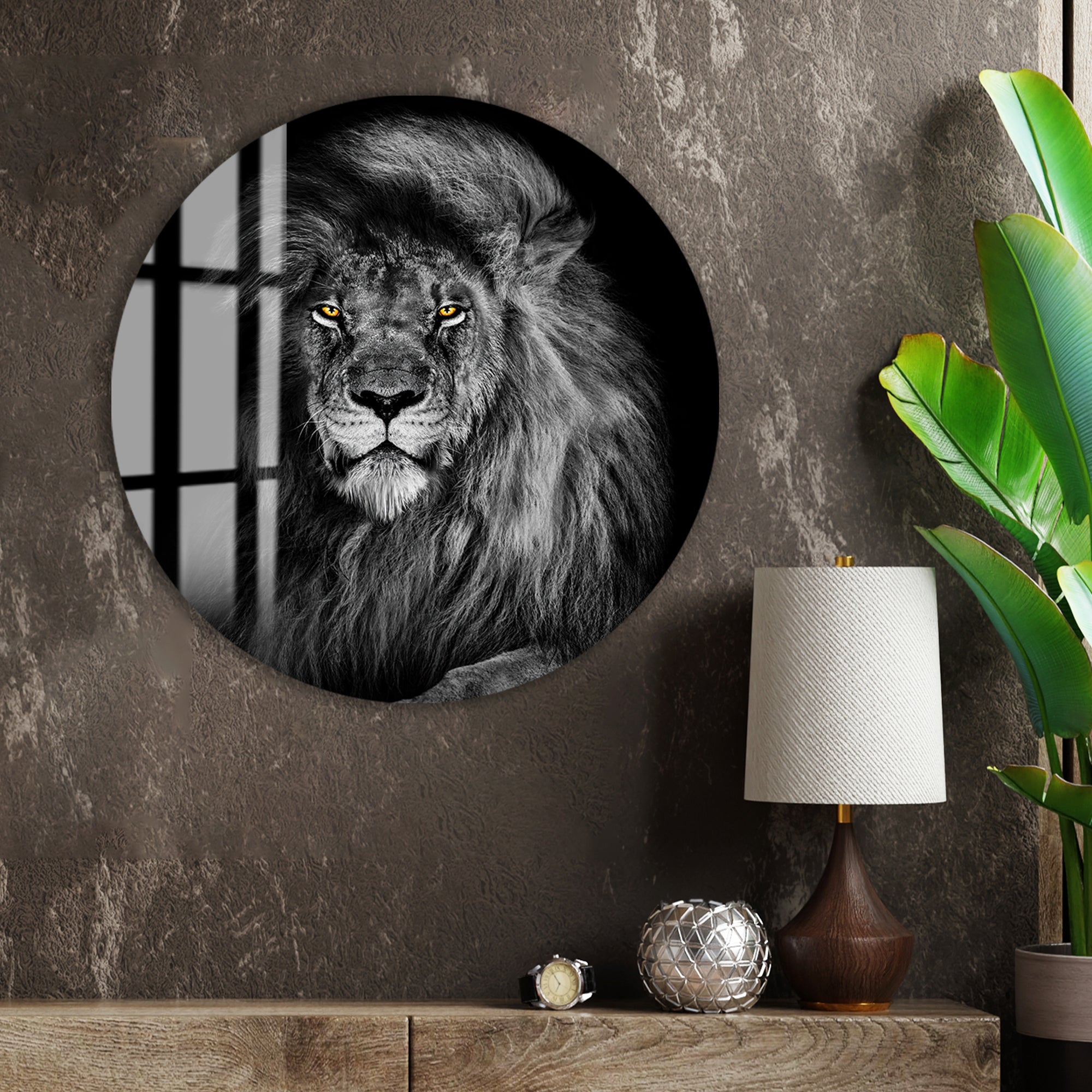 Exotic safari-inspired decor for living rooms, offices, or studios.