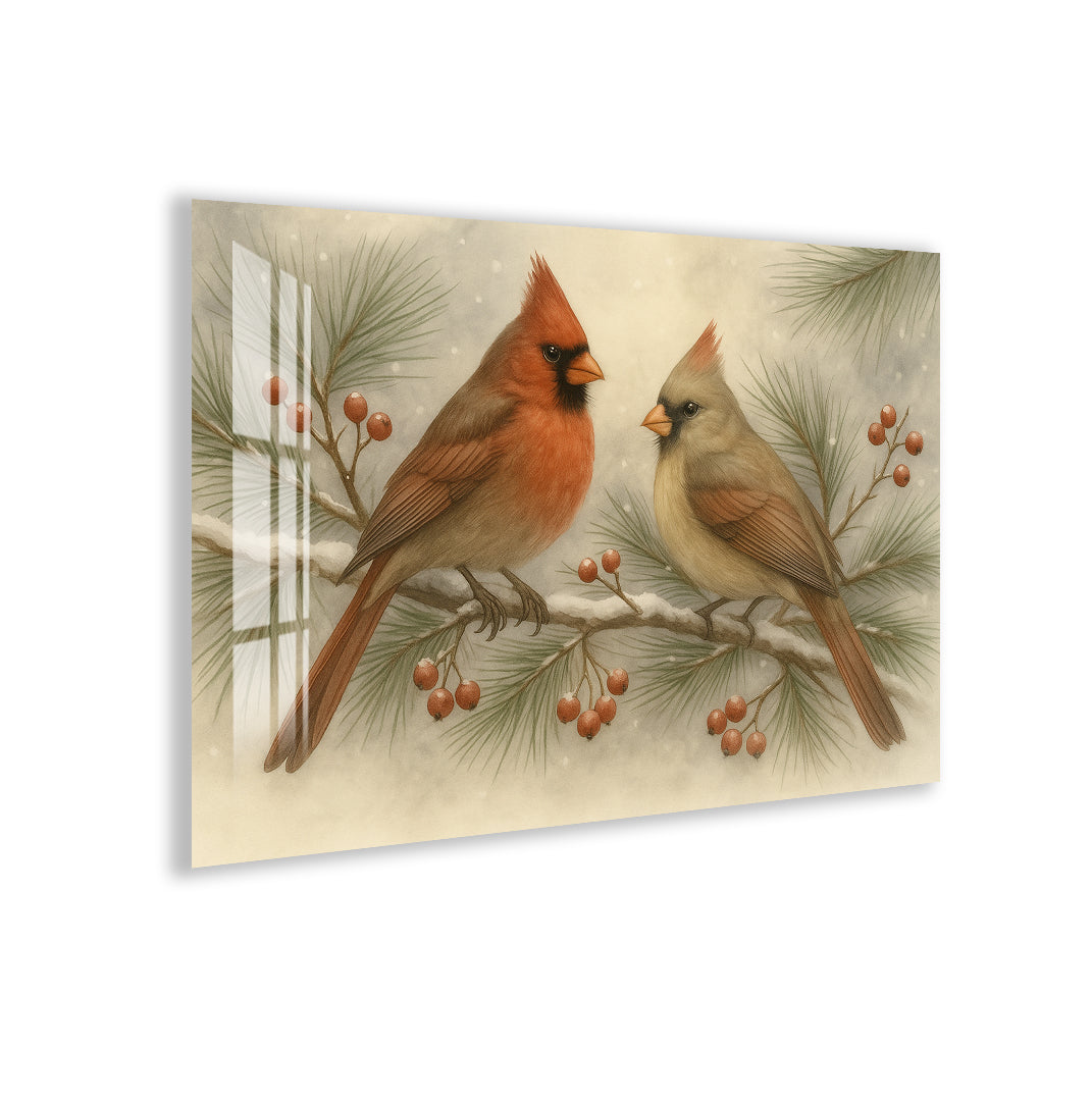 Nature-themed glass wall art for cozy home decor.