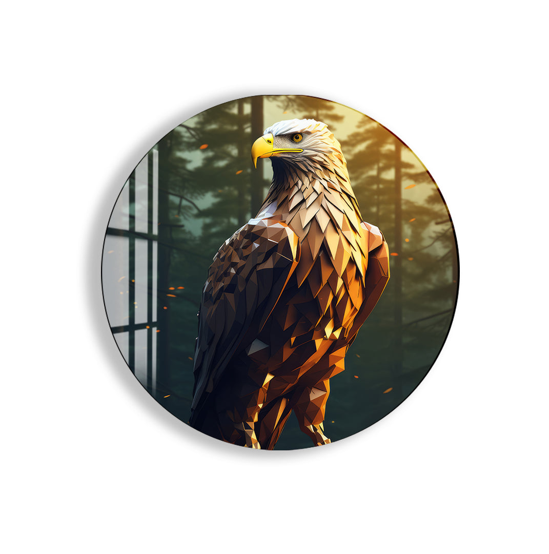 Powerful eagle illustration in forest scenery