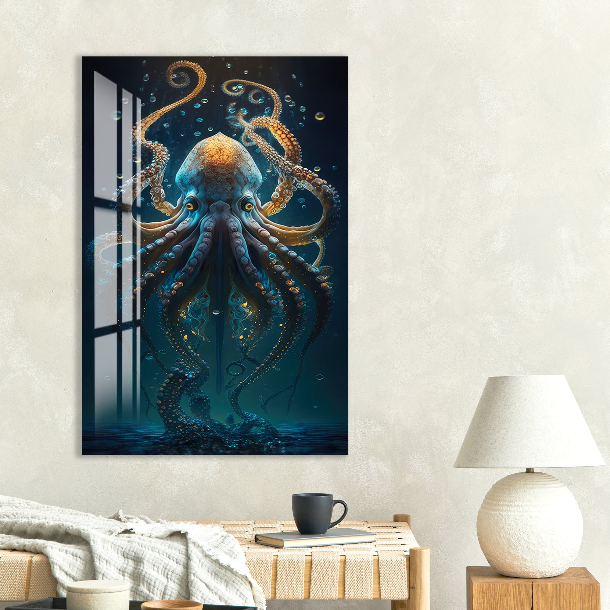 Stunning marine life artwork showcasing the mystery of the ocean.
