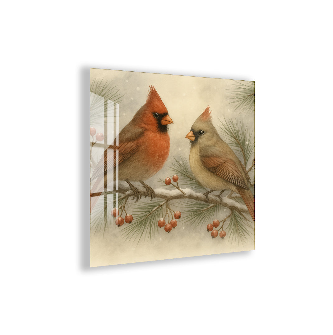 Winter-inspired bird artwork with natural charm.