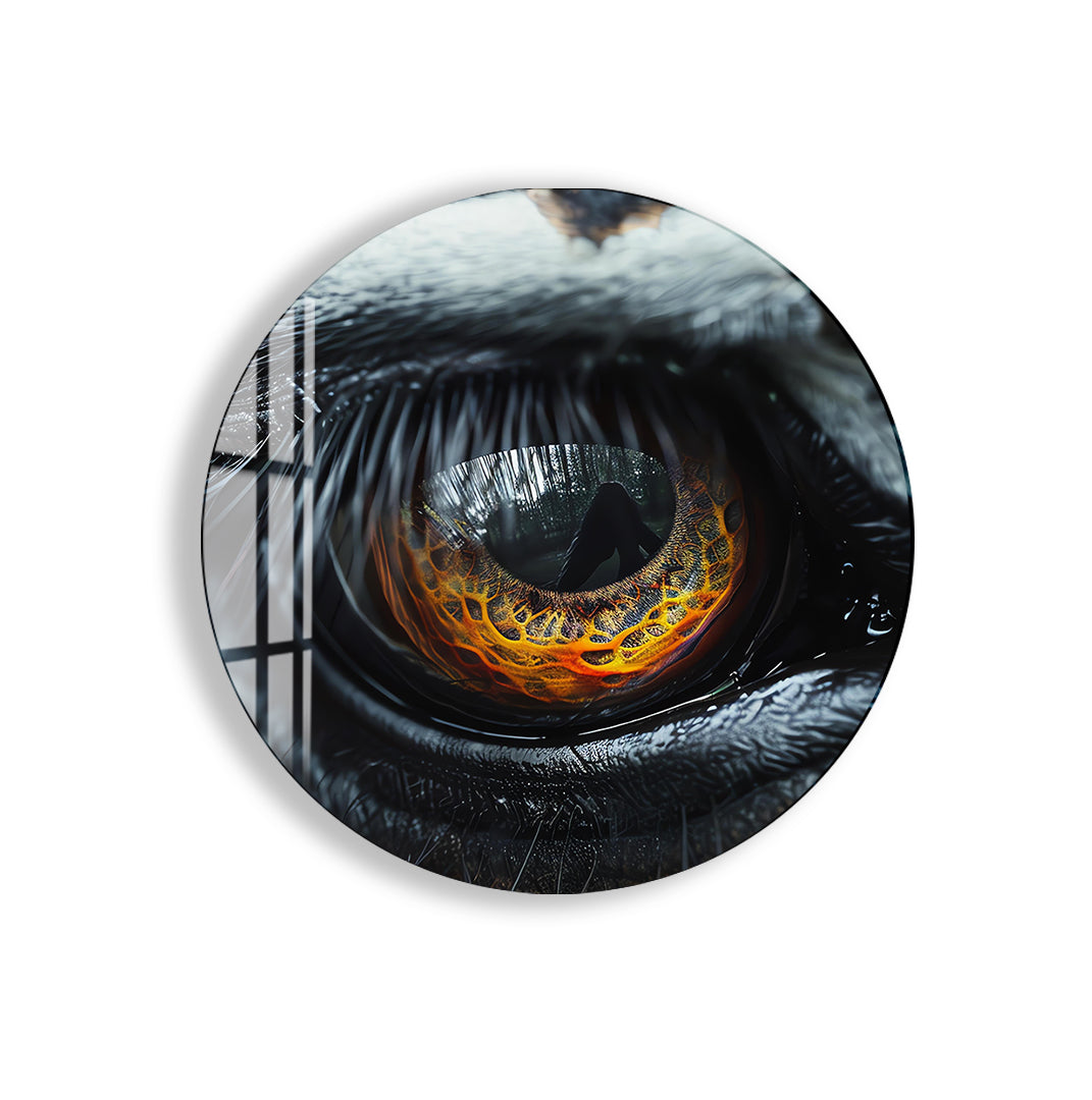 Fiery Tiger Eye Glass Wall Art – Bold Animal-Inspired Modern Home Decor