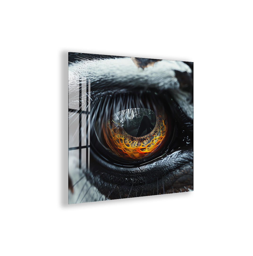 Fiery Tiger Eye Glass Wall Art – Bold Animal-Inspired Modern Home Decor