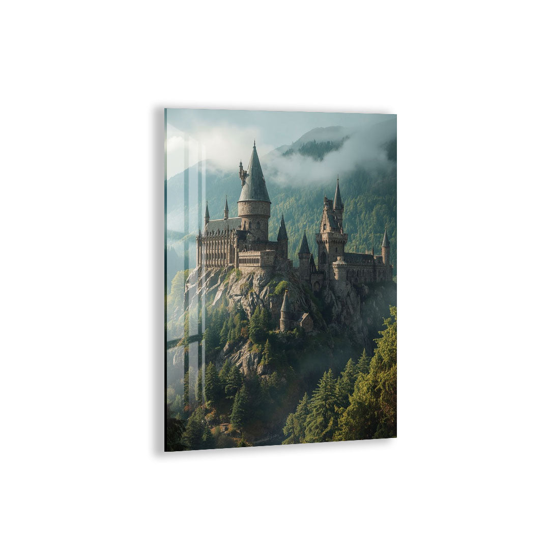 Harry Potter Hogwarts Castle Glass Wall Art – Fantasy Movie Home Decor