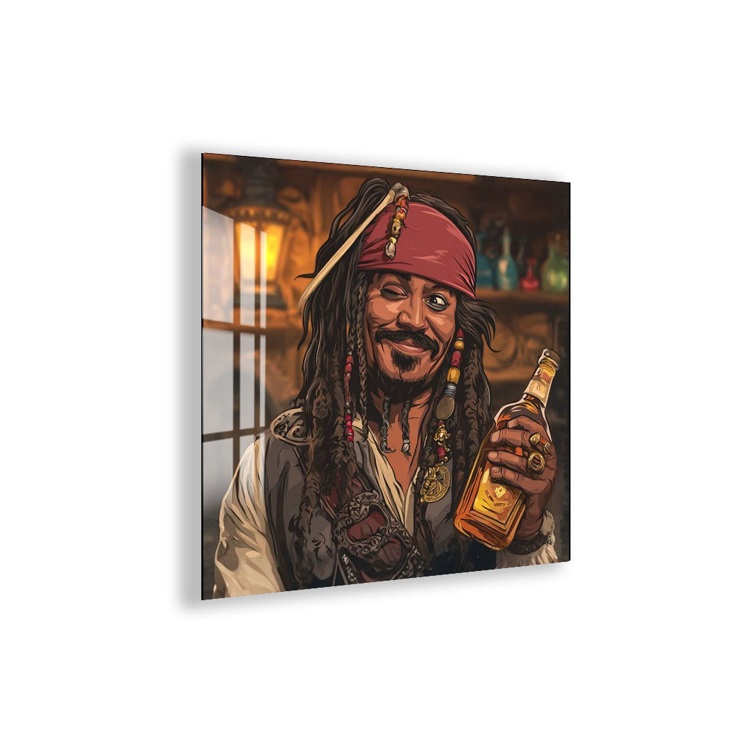 Pirates of the Caribbean Jack Sparrow Glass Wall Art – Movie Home Decor