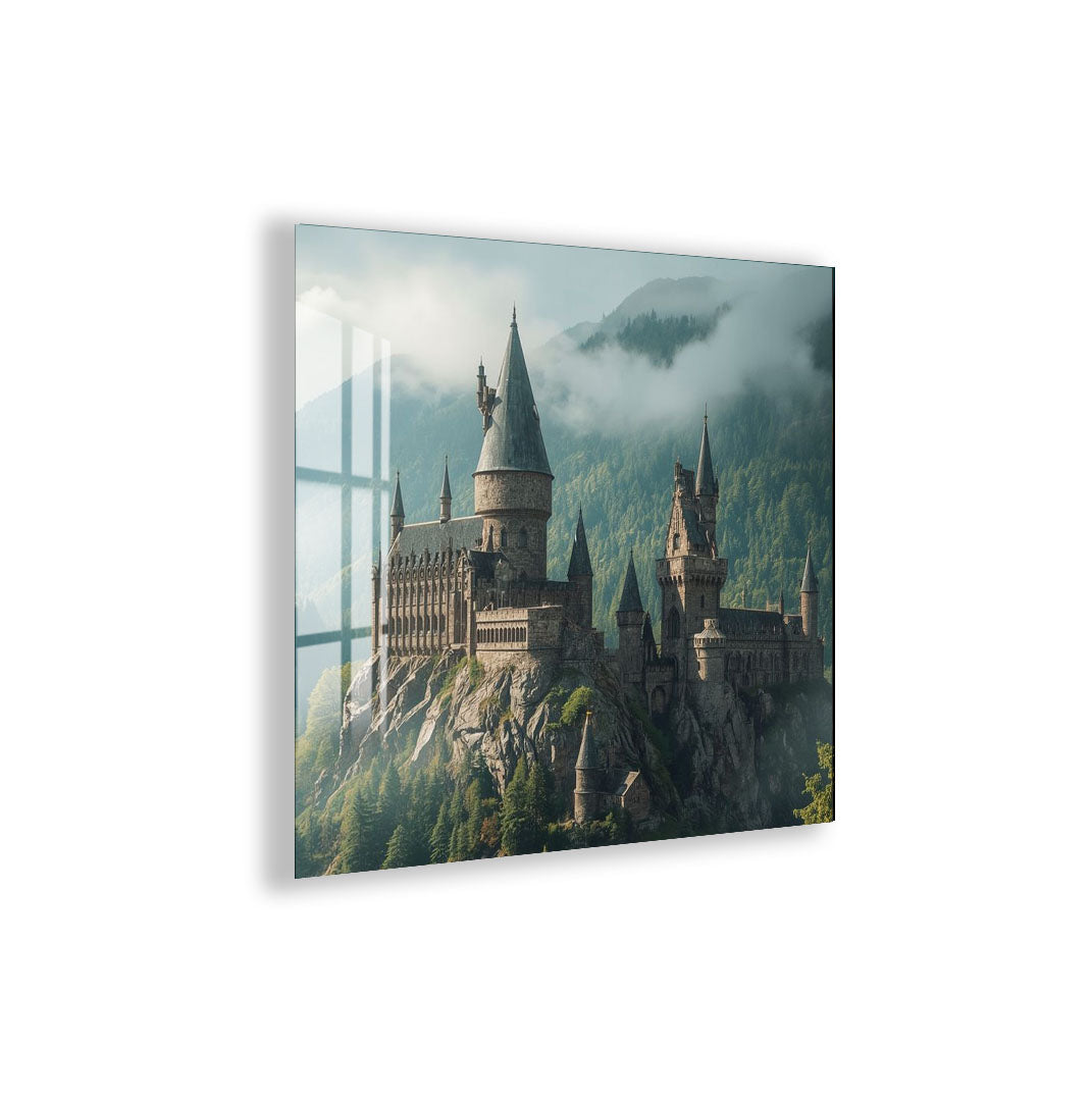 Harry Potter Hogwarts Castle Glass Wall Art – Fantasy Movie Home Decor