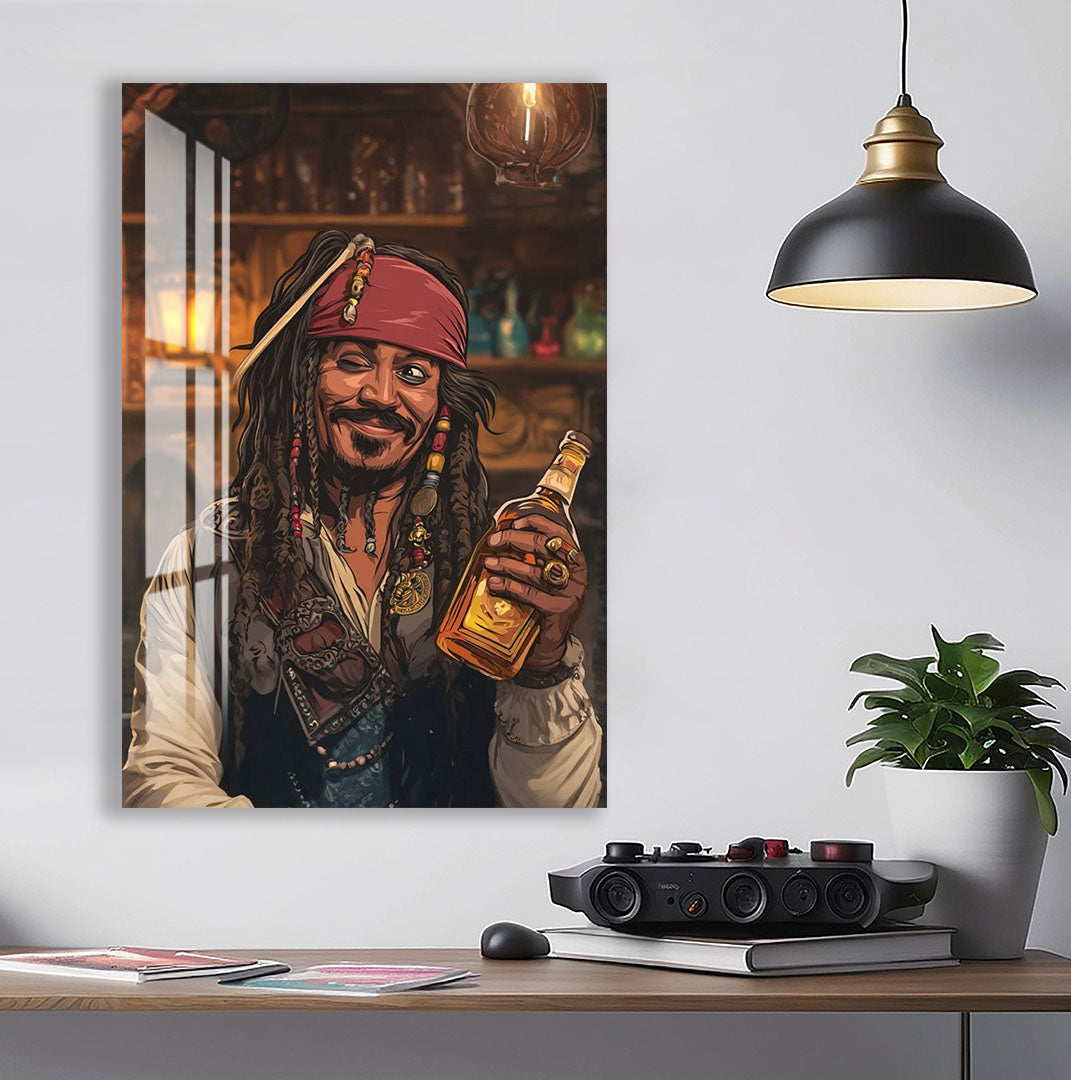 Pirates of the Caribbean Jack Sparrow Glass Wall Art – Movie Home Decor