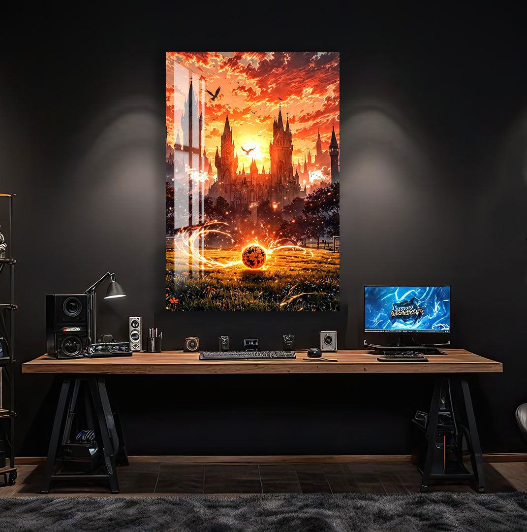 Harry Potter Golden Snitch Glass Wall Art – Fantasy Movie Home Decor