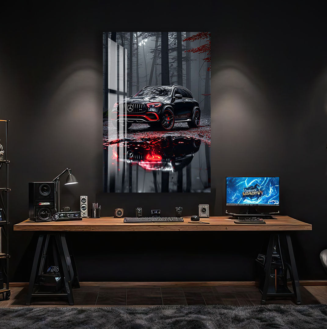 Mercedes Benz Glass Wall Art – Luxury SUV Car Decor for Modern Interiors