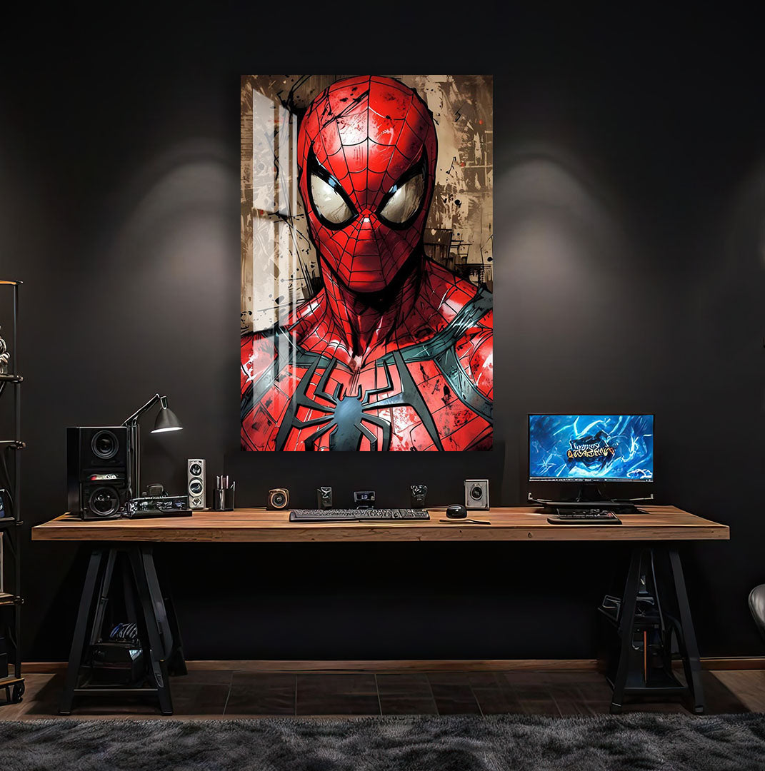Spider-Man Glass Wall Art – Marvel Superhero Home Decoration