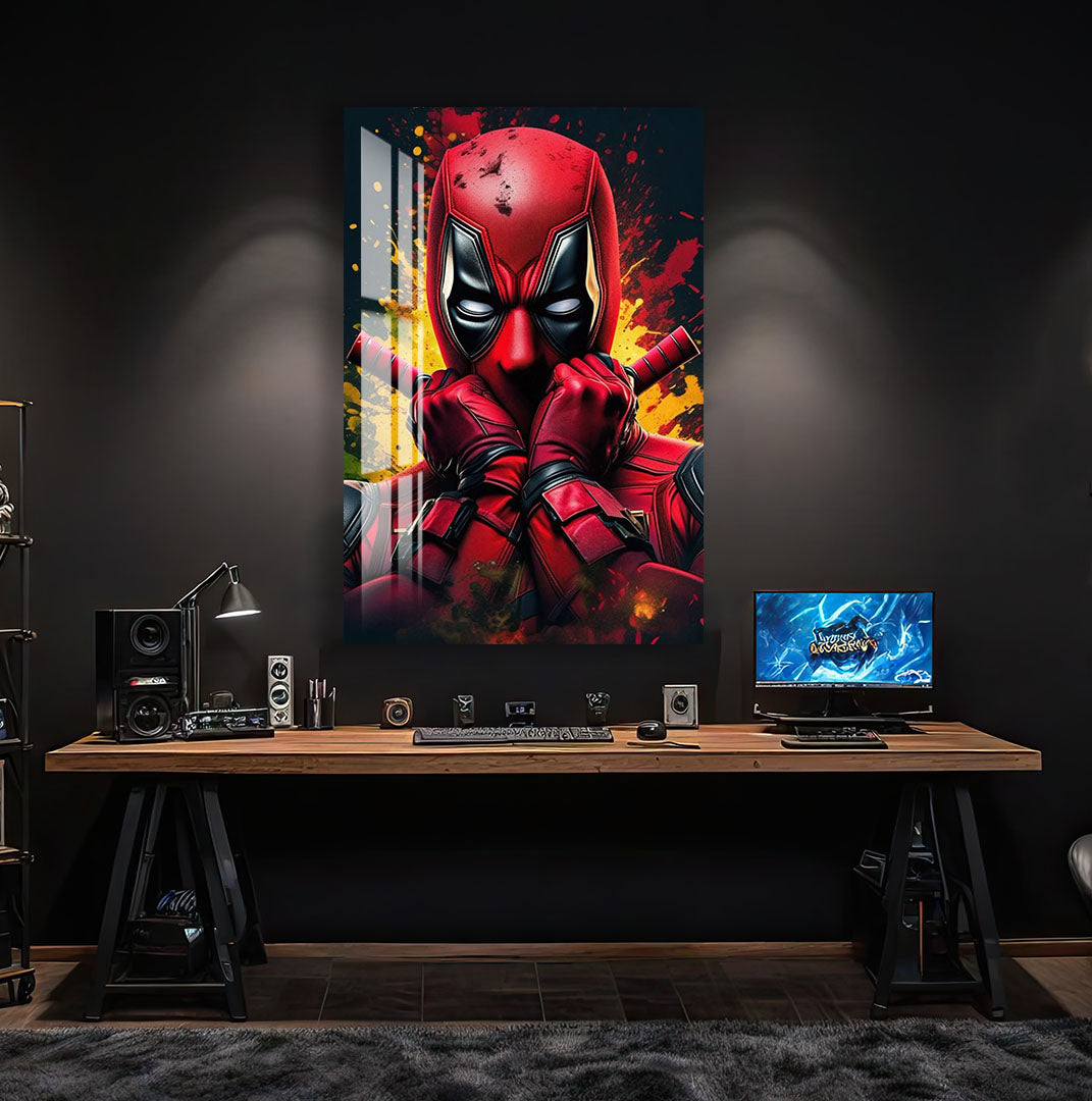 Deadpool Glass Wall Art – Marvel Superhero Wall Decor