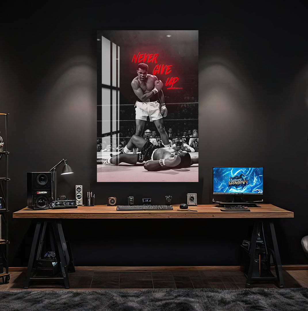 Muhammad Ali Glass Wall Art – Legendary Boxing Icon Sports Decor