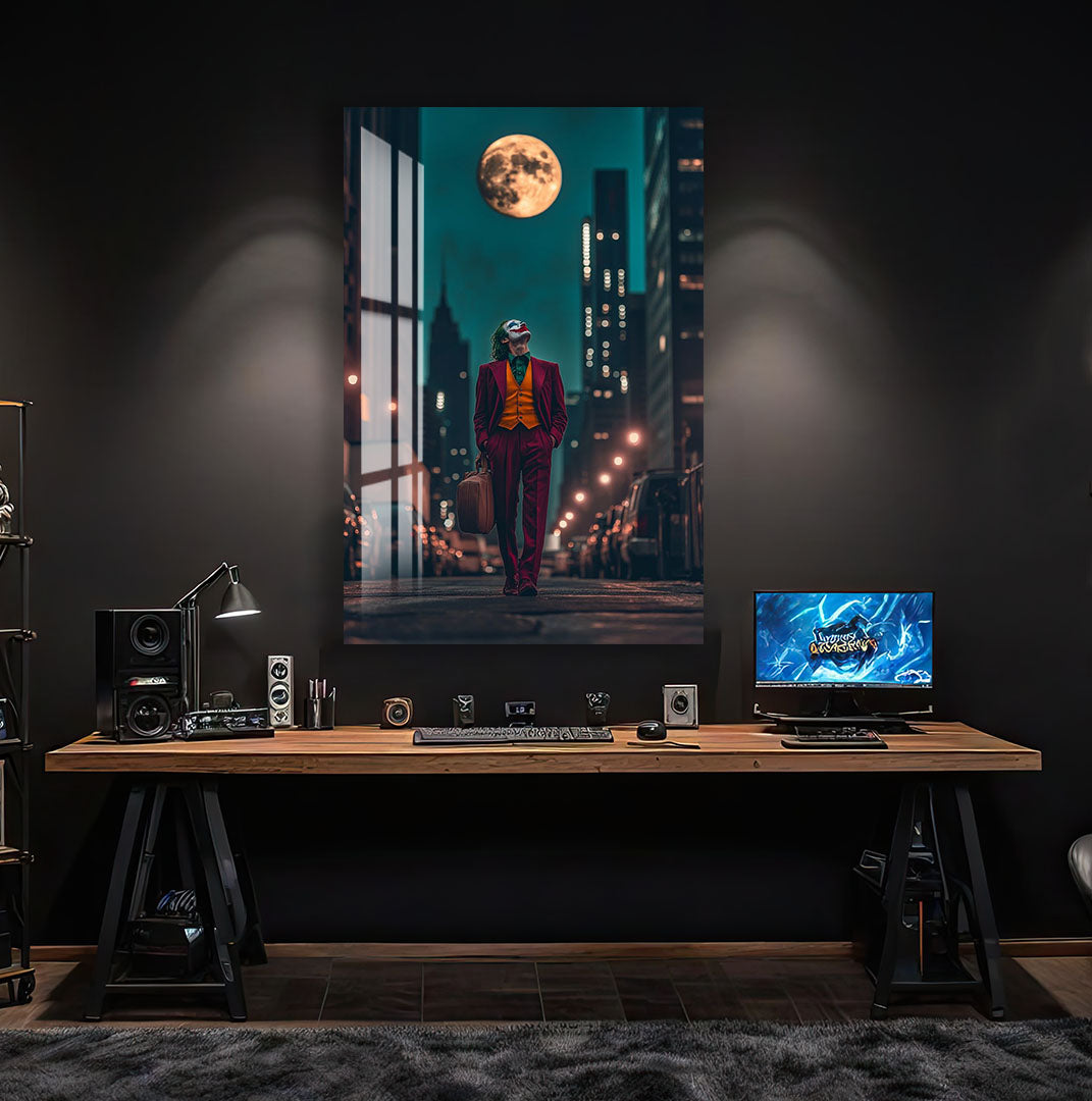 Joker City Night Glass Wall Art – DC Supervillain Home Decor