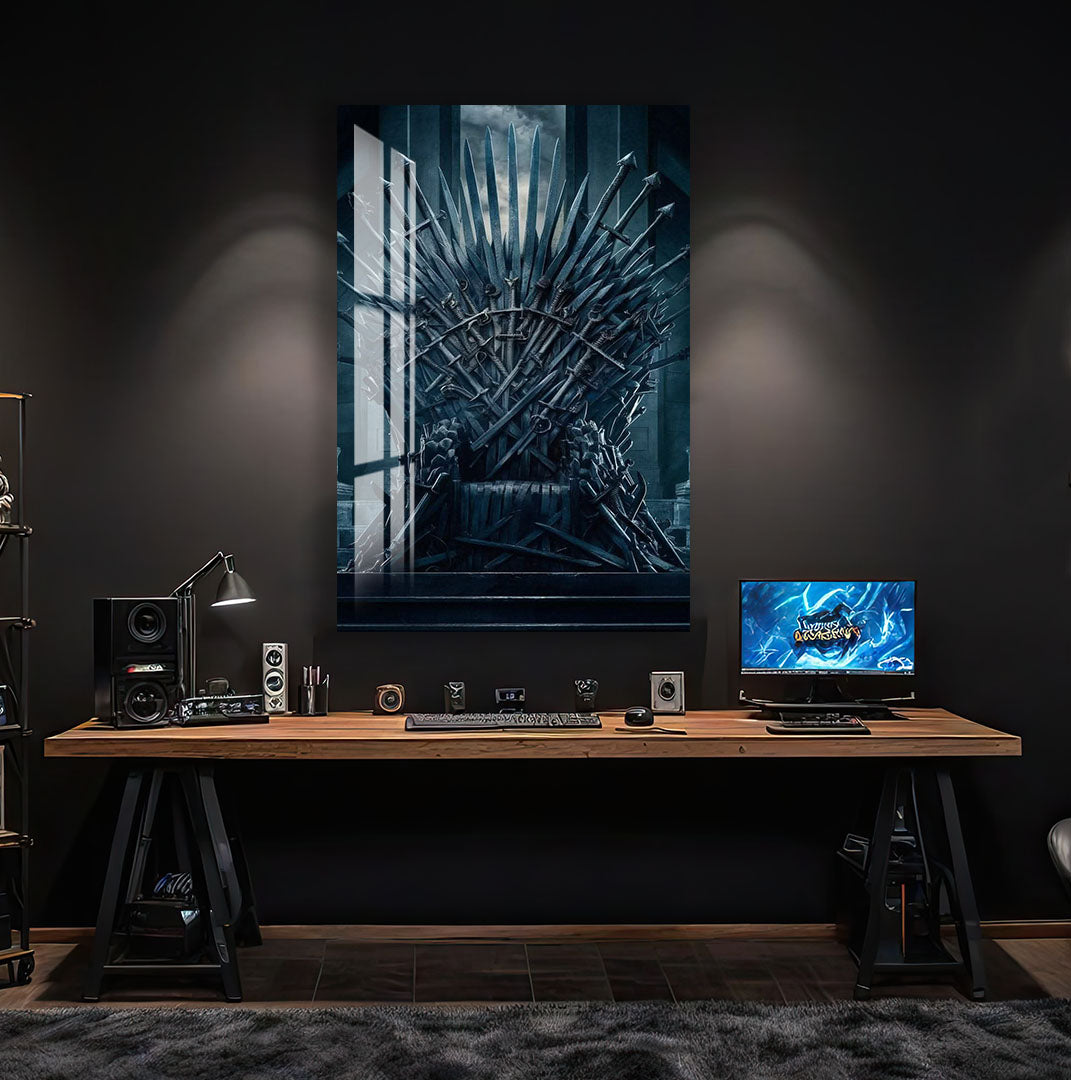 Iron Throne Glass Wall Art – Game of Thrones Inspired Movie Decor