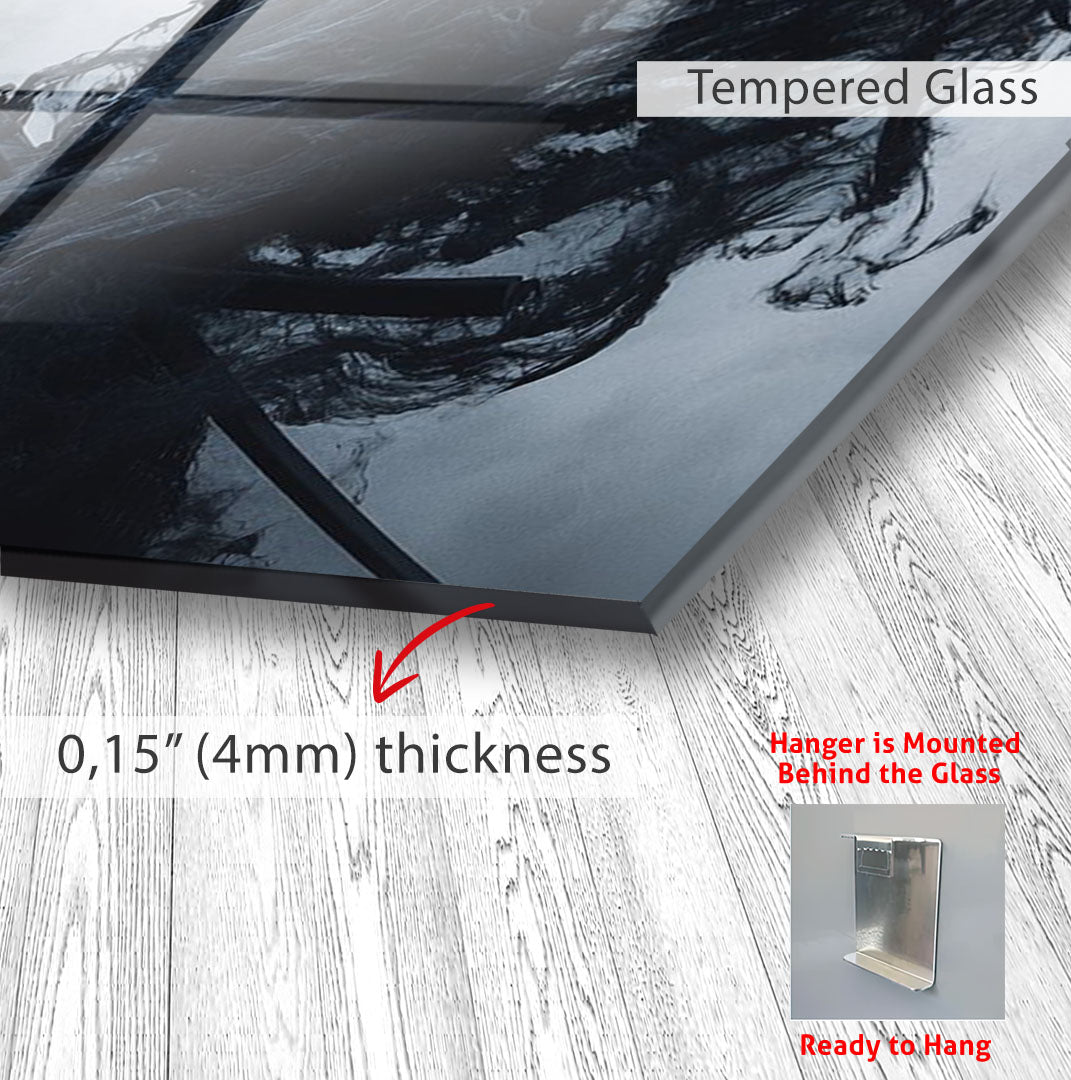 Samurai Warrior Moon Glass Wall Art – Epic Gaming & Fantasy Decor for Modern Interiors