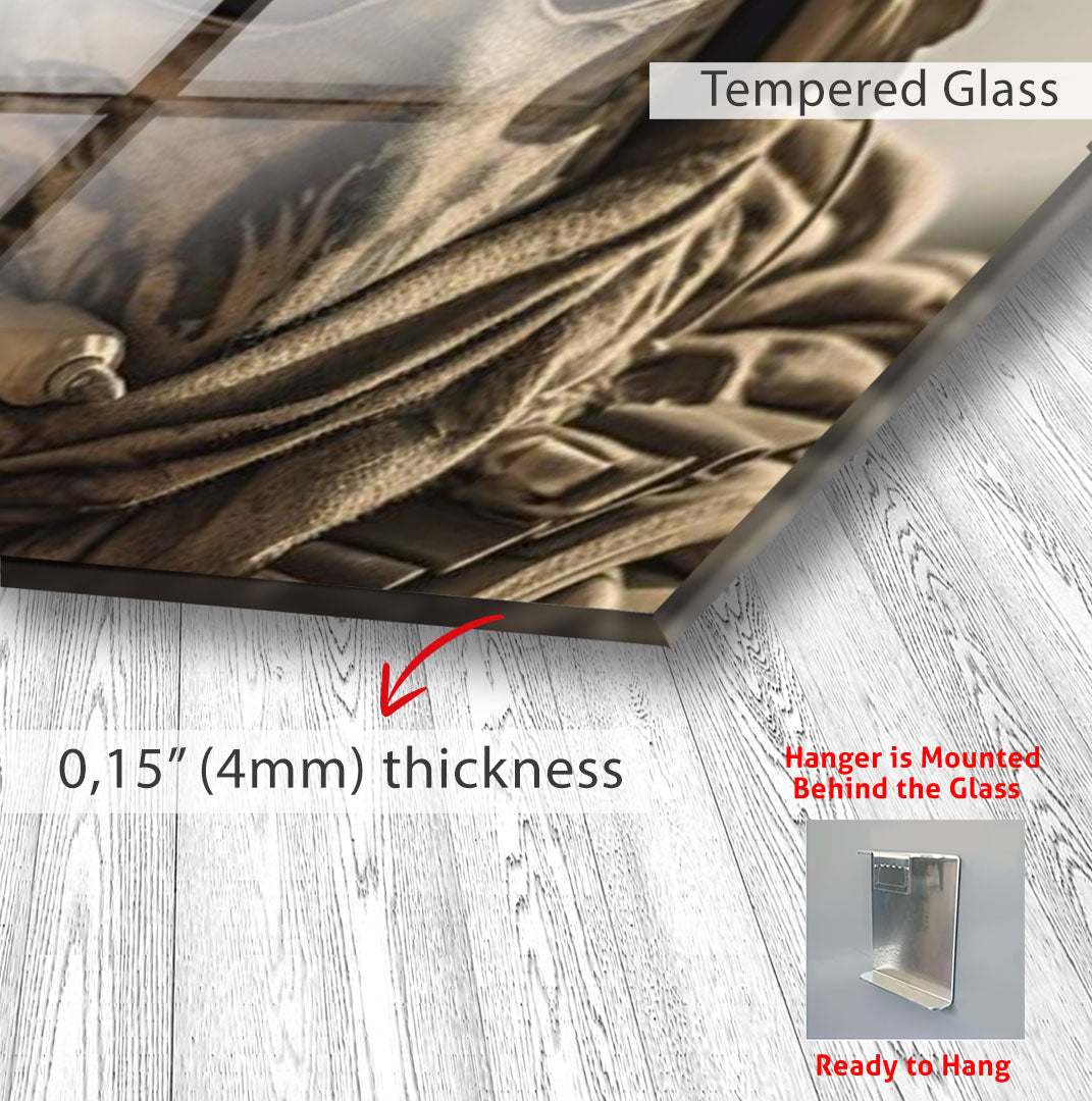 Tactical Soldier Glass Wall Art – Military Gaming Decor for Modern Interiors