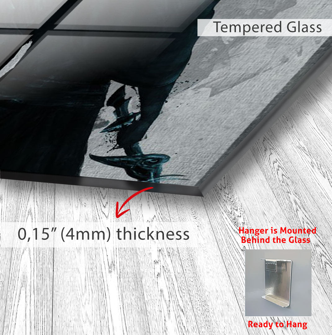 Yasuo Dragon Glass Wall Art – Epic League of Legends Gaming Poster for Modern Interiors