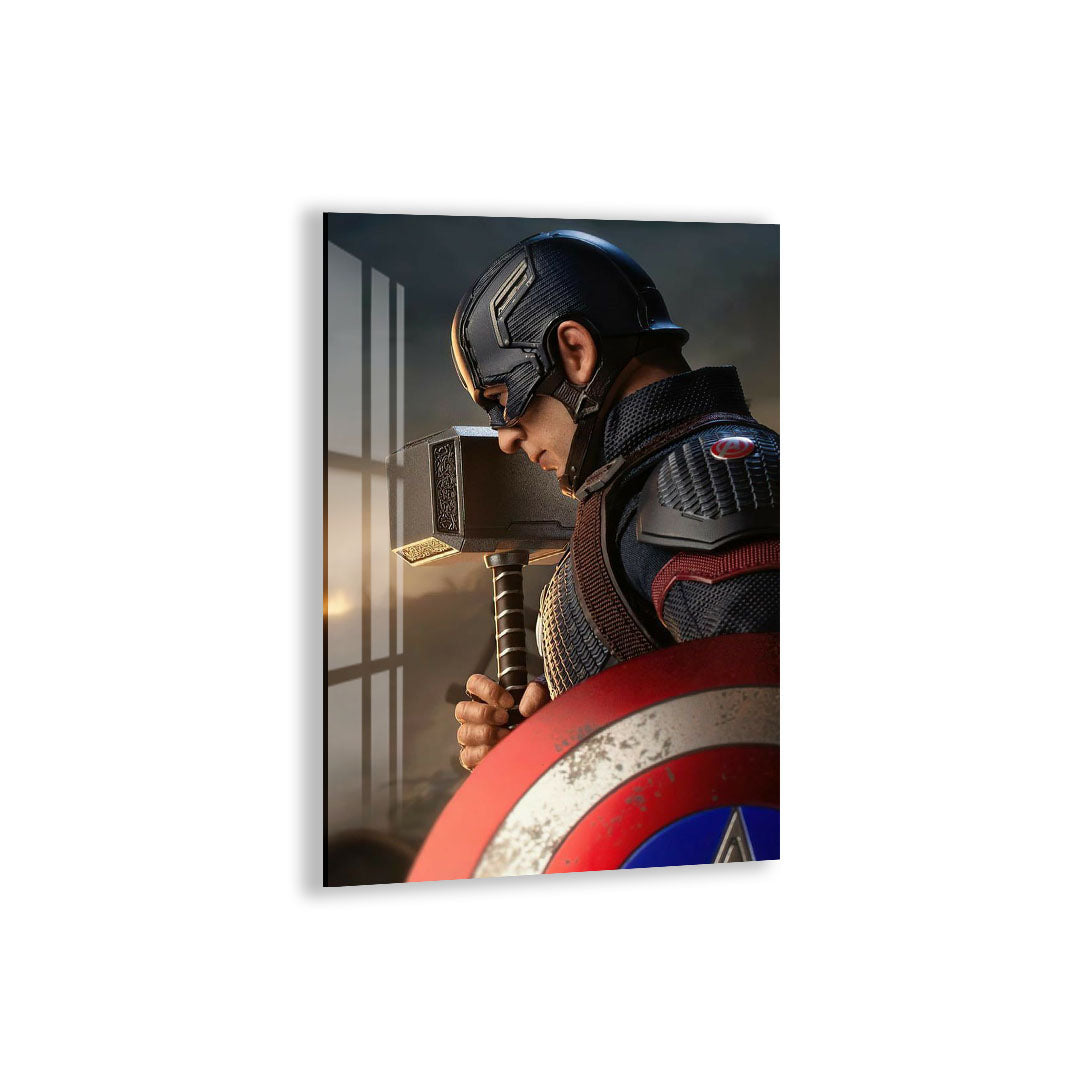 Captain America Glass Wall Art – Superhero Marvel Home Decor