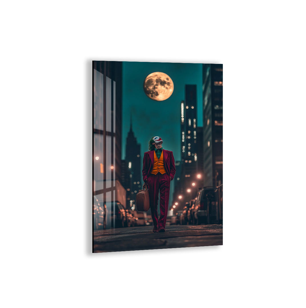Joker City Night Glass Wall Art – DC Supervillain Home Decor