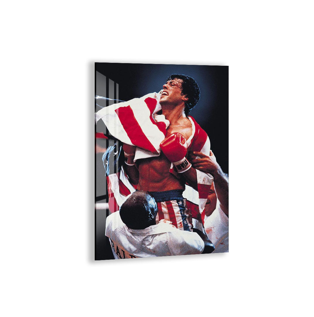 Rocky Balboa Glass Wall Art – Iconic Boxing Legend Sports Decor