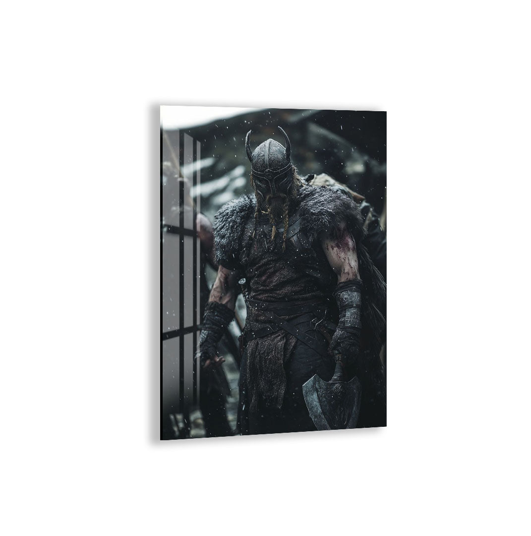 Viking Warrior Glass Wall Art – Norse Mythology Movie Inspired Home Decor