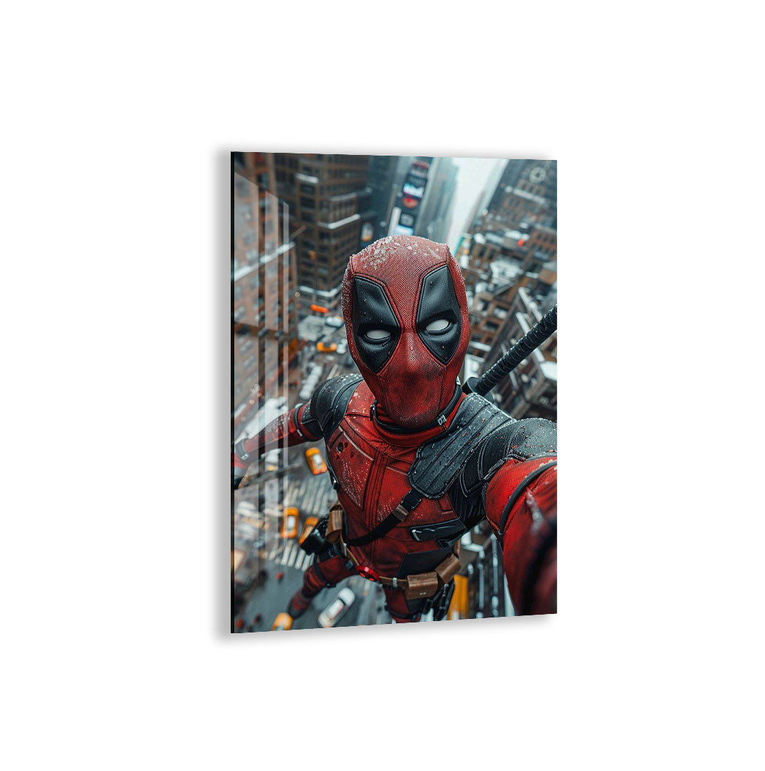 Deadpool Glass Wall Art – Marvel Superhero Home Decor