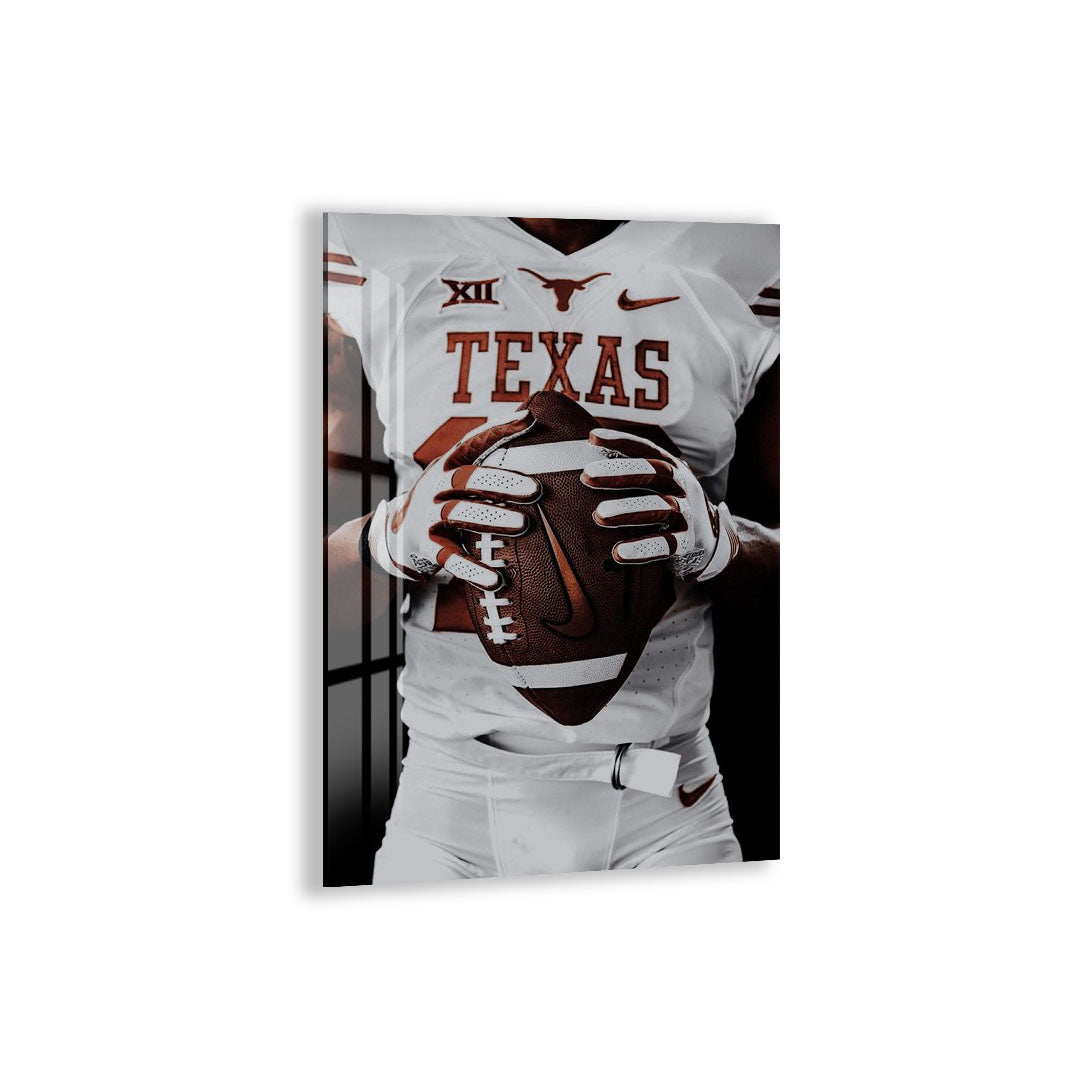 Texas Longhorns Glass Wall Art – American Football Sports Decor for Modern Interiors
