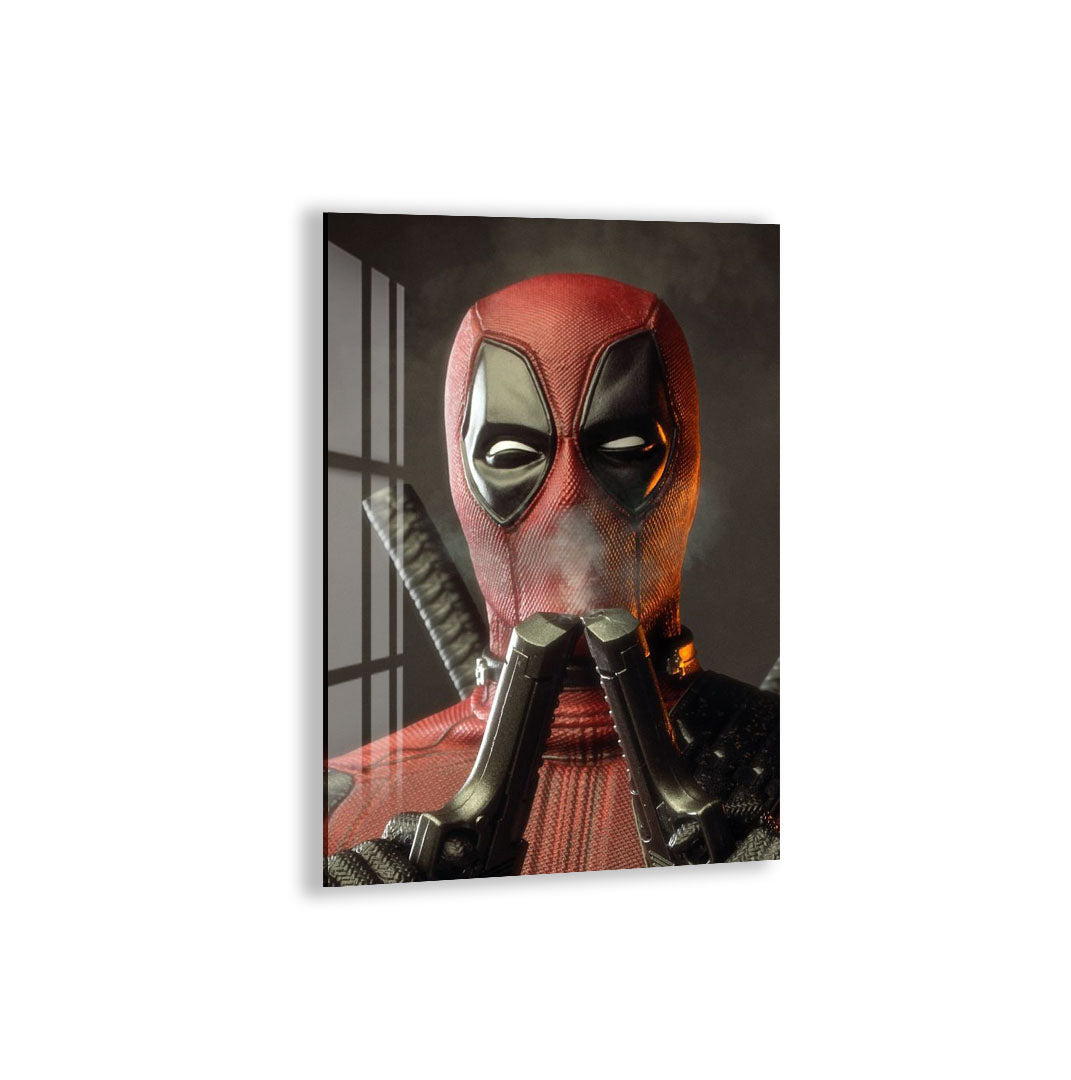 Deadpool Glass Wall Art – Marvel Superhero Home Decoration