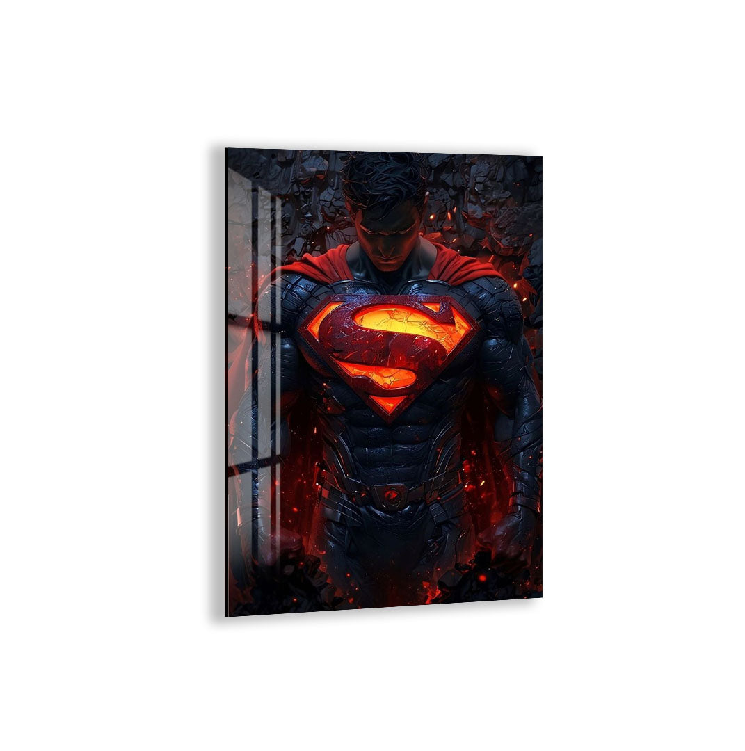 Superman Glass Wall Art – DC Superhero Home Decor