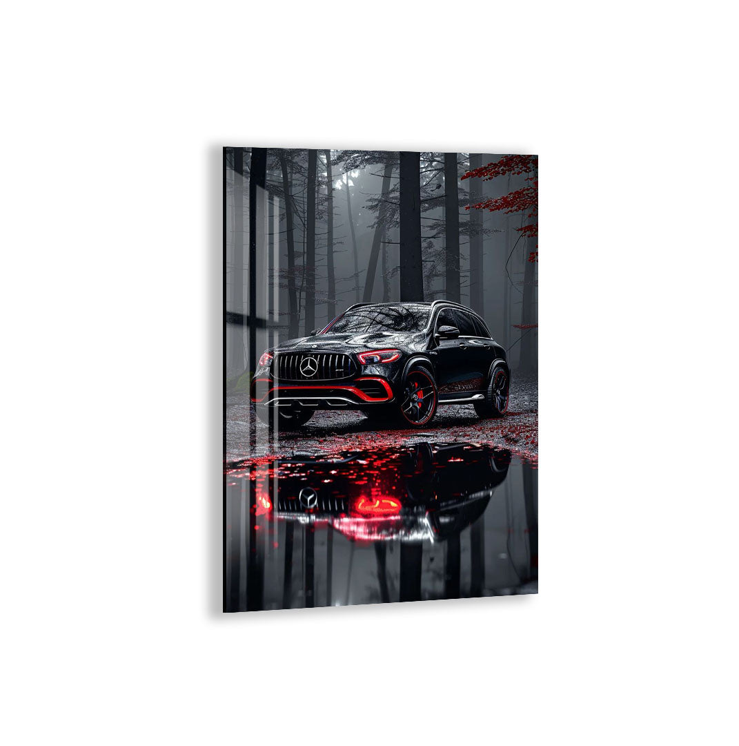 Mercedes Benz Glass Wall Art – Luxury SUV Car Decor for Modern Interiors