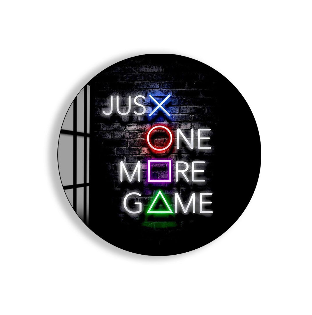 Just One More Game Neon Glass Wall Art – Gamer Room LED Style Decor
