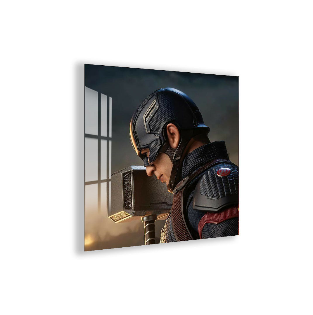 Captain America Glass Wall Art – Superhero Marvel Home Decor