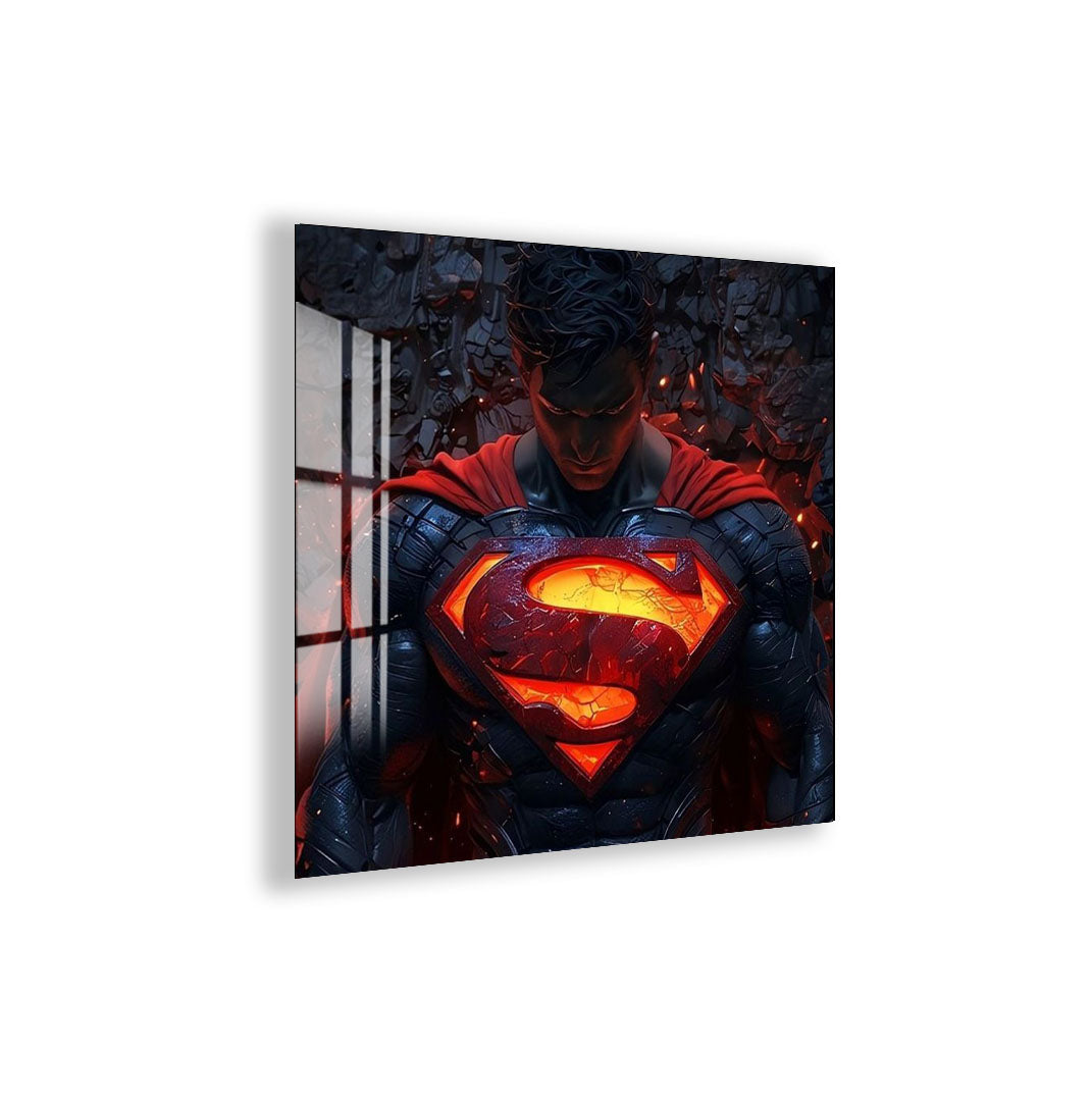 Superman Glass Wall Art – DC Superhero Home Decor