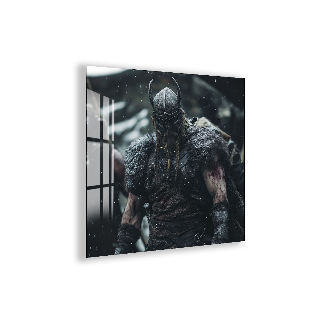 Viking Warrior Glass Wall Art – Norse Mythology Movie Inspired Home Decor