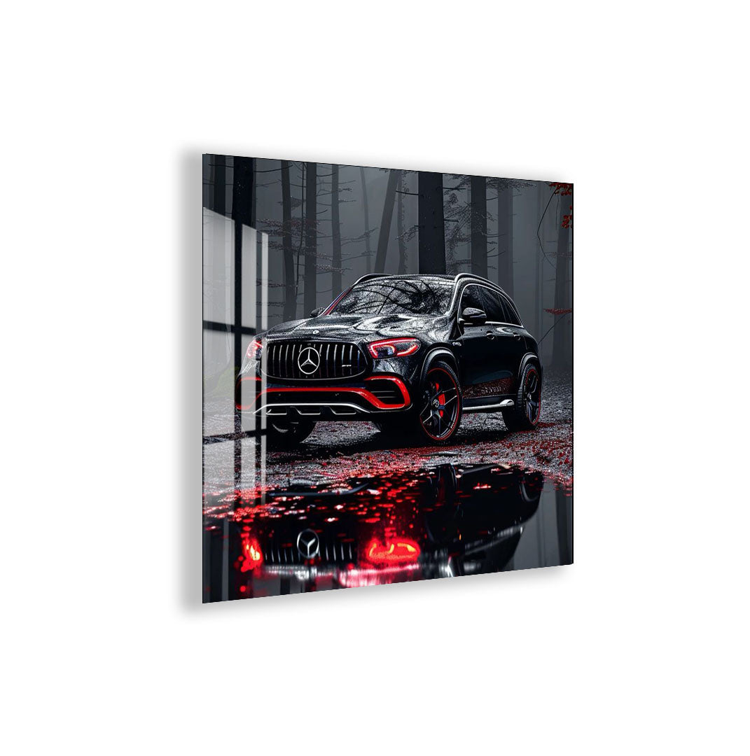 Mercedes Benz Glass Wall Art – Luxury SUV Car Decor for Modern Interiors