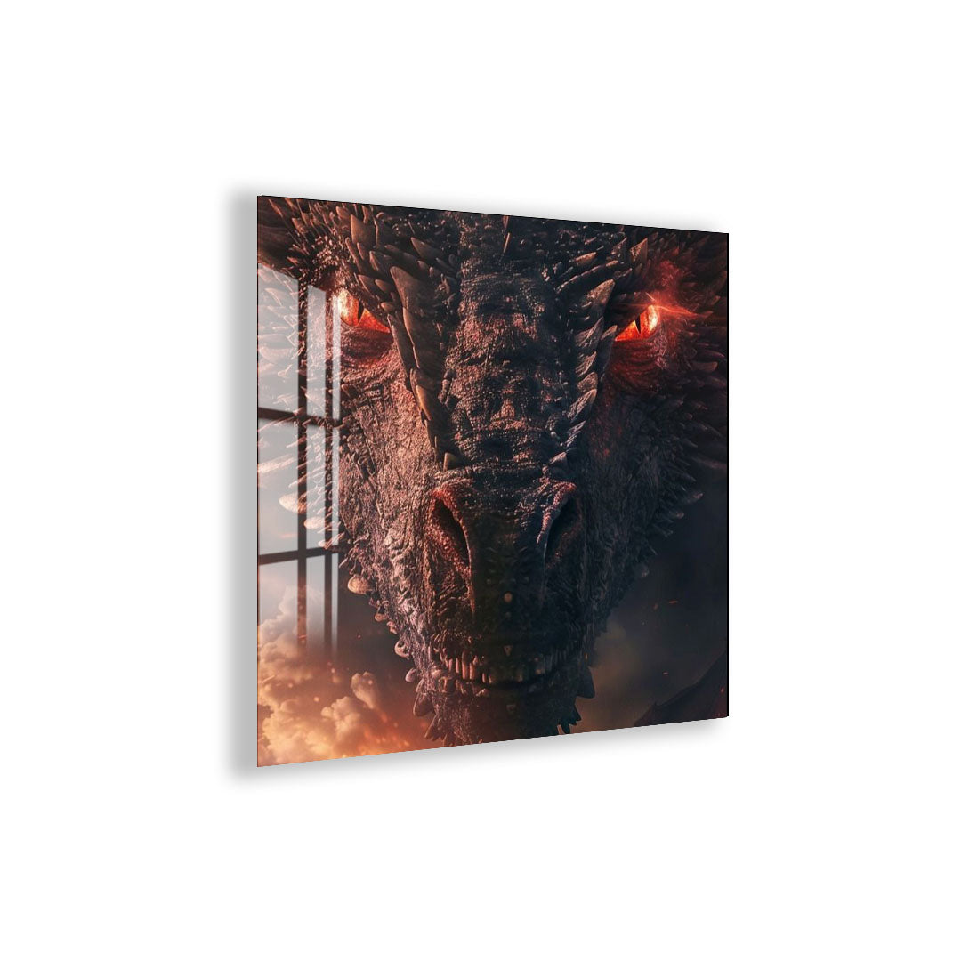 Game of Thrones Glass Wall Art – Daenerys and Dragon Epic Scene Poster