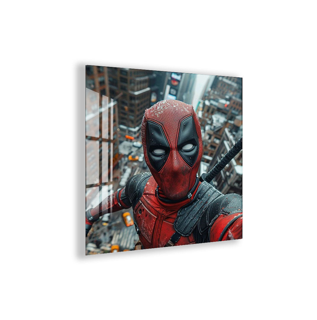 Deadpool Glass Wall Art – Marvel Superhero Home Decor