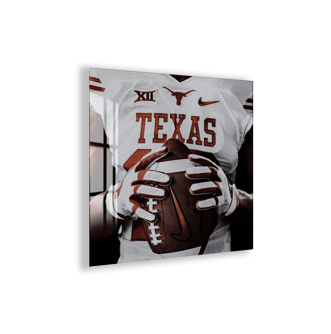 Texas Longhorns Glass Wall Art – American Football Sports Decor for Modern Interiors