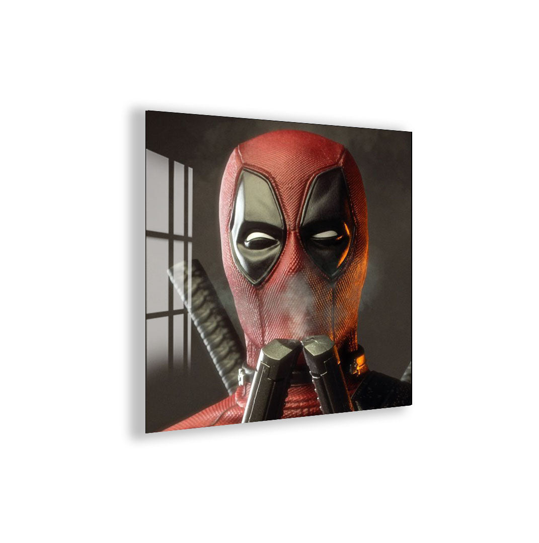 Deadpool Glass Wall Art – Marvel Superhero Home Decoration