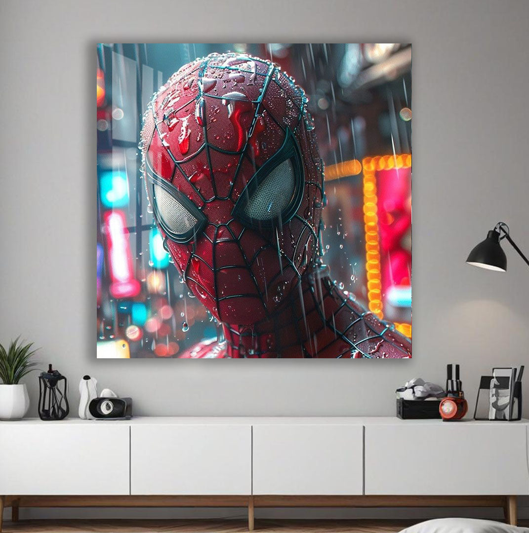 Spider-Man Glass Wall Art – Marvel Superhero Home Decor