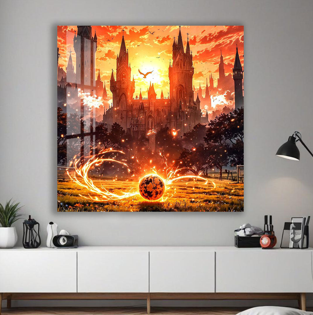 Harry Potter Golden Snitch Glass Wall Art – Fantasy Movie Home Decor
