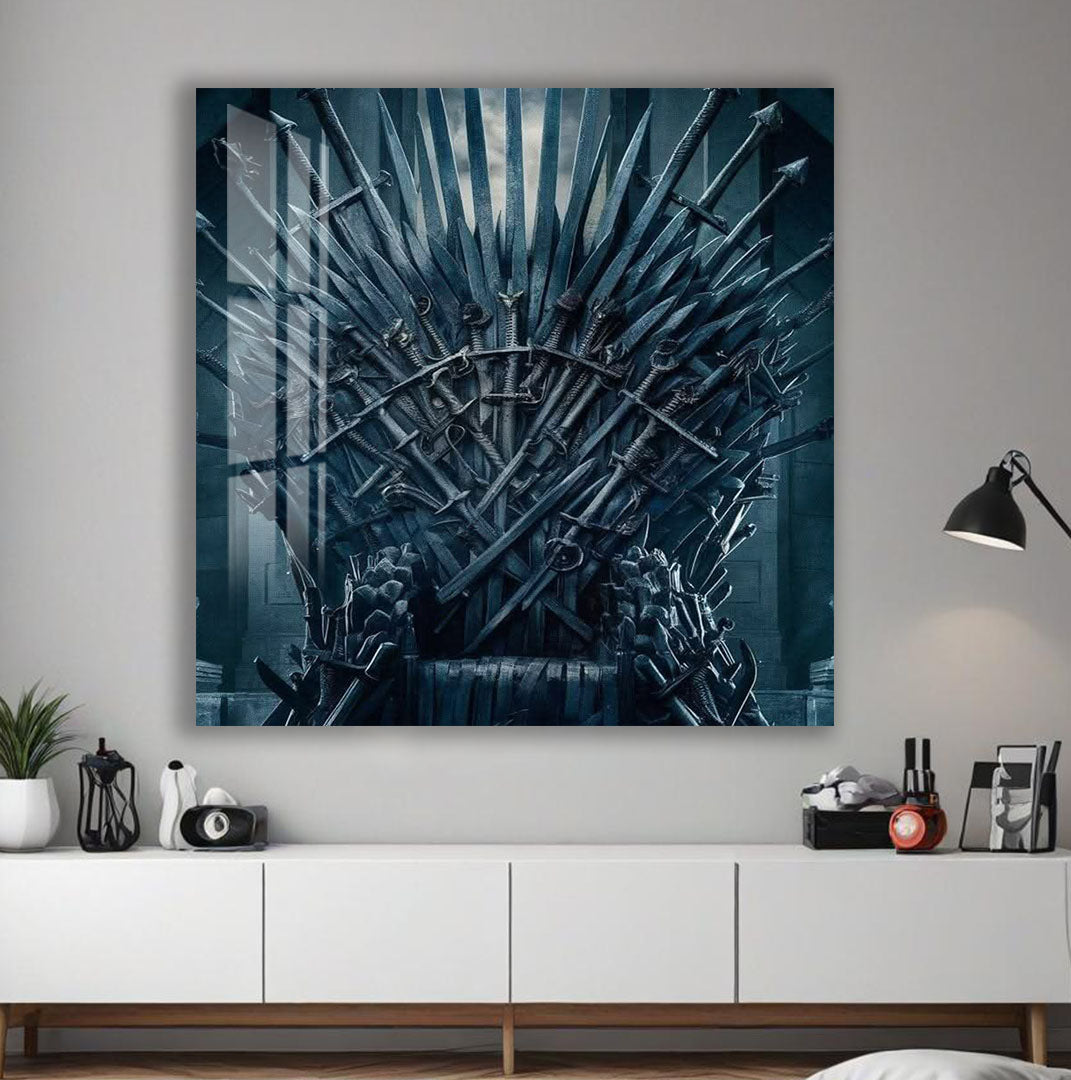 Iron Throne Glass Wall Art – Game of Thrones Inspired Movie Decor