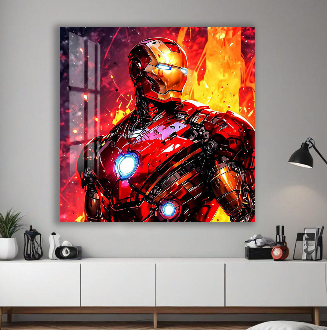 Iron Man Glass Wall Art – Marvel Superhero Home Decor