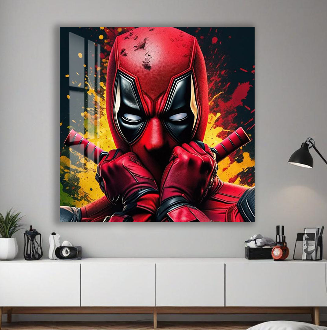 Deadpool Glass Wall Art – Marvel Superhero Wall Decor