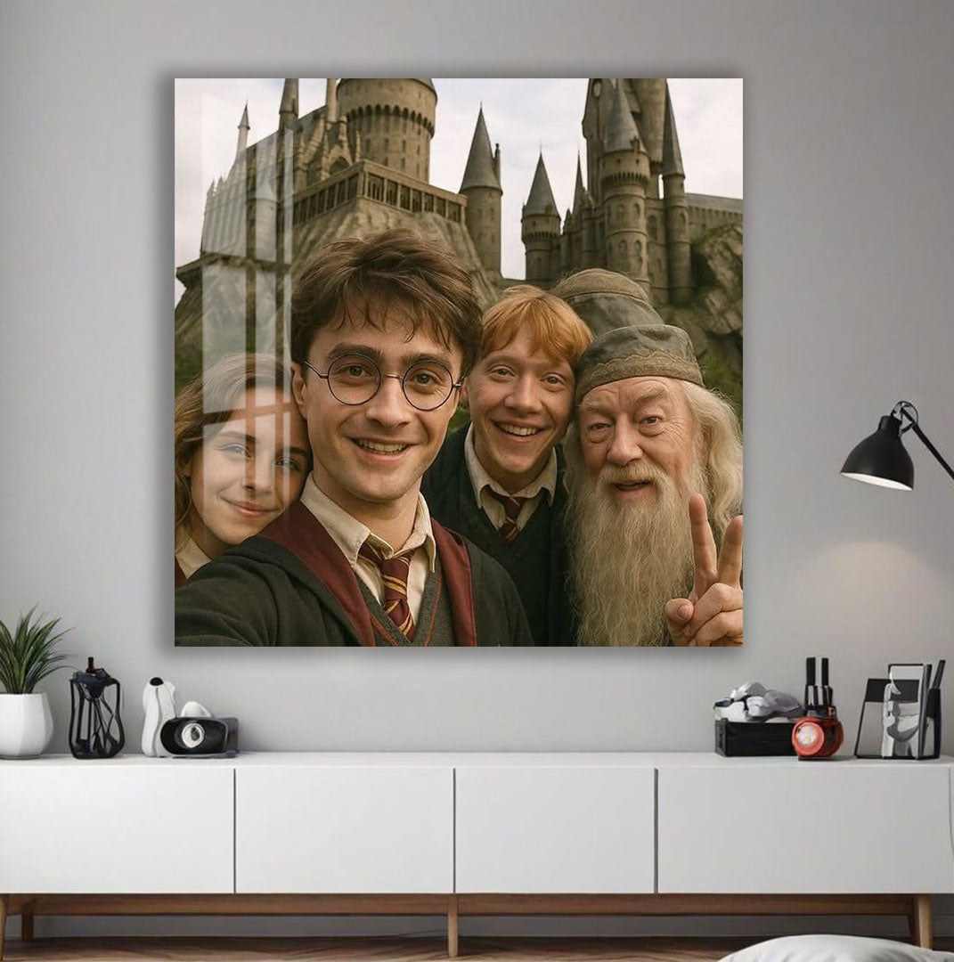 Harry Potter Hogwarts Friends Glass Wall Art – Movie Magic Poster Decor