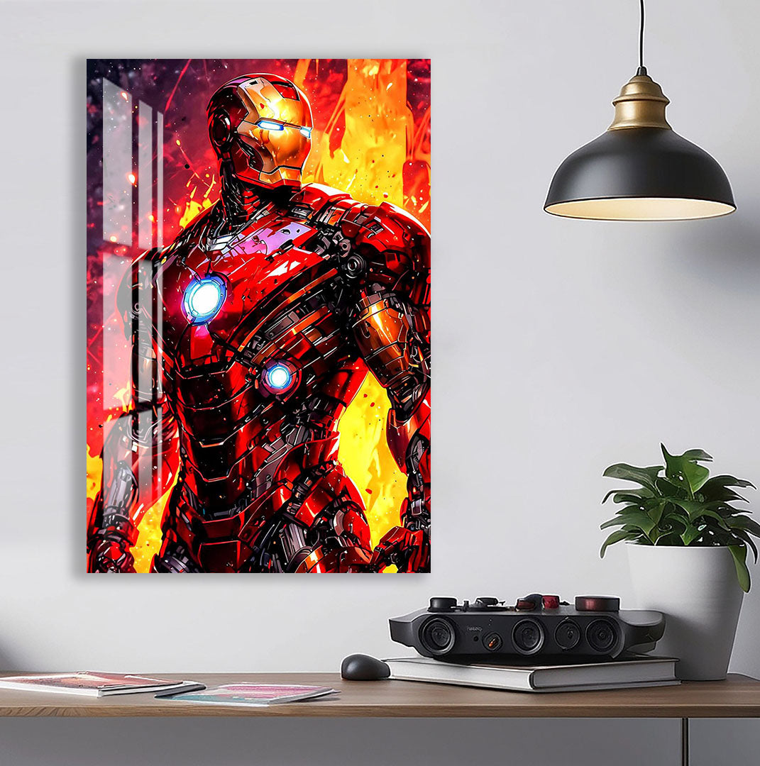 Iron Man Glass Wall Art – Marvel Superhero Home Decor