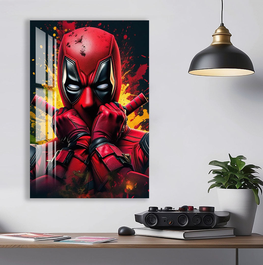 Deadpool Glass Wall Art – Marvel Superhero Wall Decor