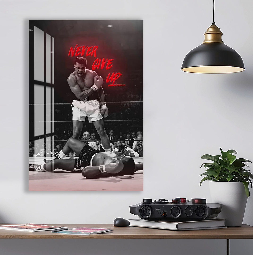 Muhammad Ali Glass Wall Art – Legendary Boxing Icon Sports Decor
