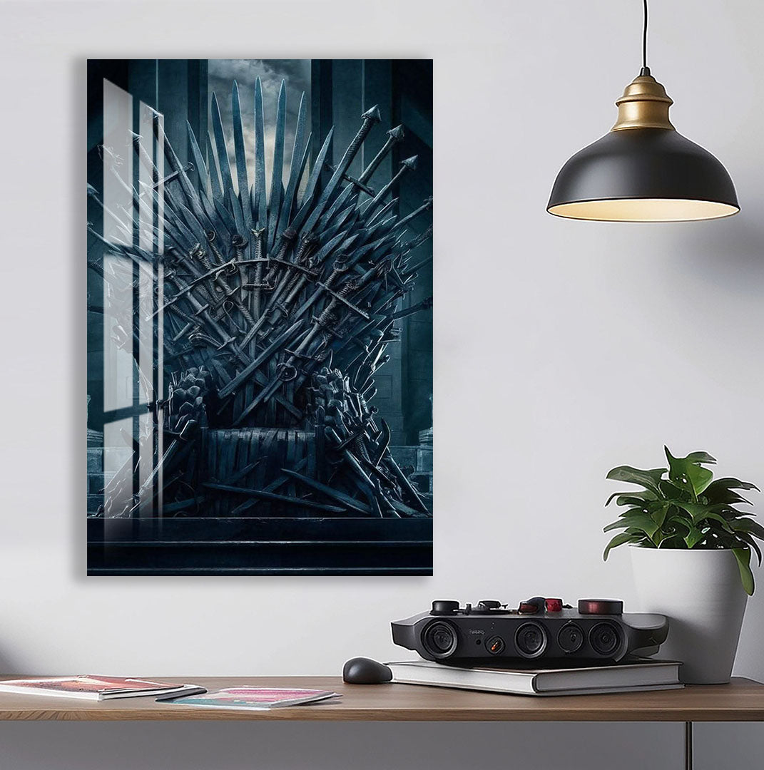 Iron Throne Glass Wall Art – Game of Thrones Inspired Movie Decor