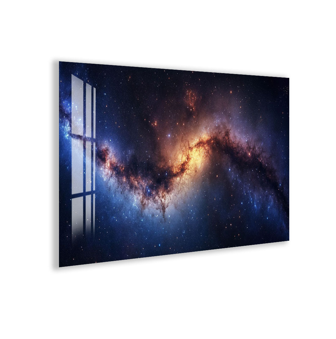 Galaxy Nebula Glass Wall Art – Stunning Cosmic Space Poster for Modern Interiors